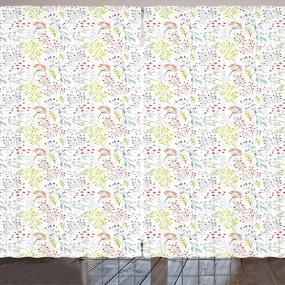 Immagine prodotto di ARANDE Tenda artistica, motivo floreale con boccioli e foglie in tonalità tenui e colorate, 280 x 175 cm, multicolore