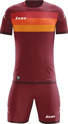 Produktbild von S/M|Zeus Icon Teamwear Set Trikot mit Shorts dunkelrot orange