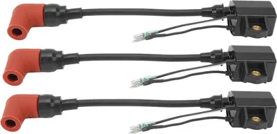 Produktbild von 3-teiliges Außenbord-Zündspule 697-85570-00 Bootsmotor-Montageset mit Zündkerzenkappe für C E P 50 55 60 70 75 85 90 PS Zylinder