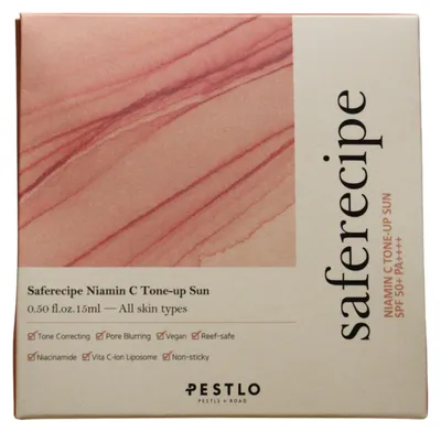 Immagine prodotto di Pestelo, Crema solare "Saferecipe Niamin C Tone Up", vegana, tonificante, per il viso, 50 ml