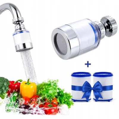 Zdjęcie produktu dla Filtr do wody na kran w kuchni Obrotowy + 2 Wymienne Wkłady do filtra