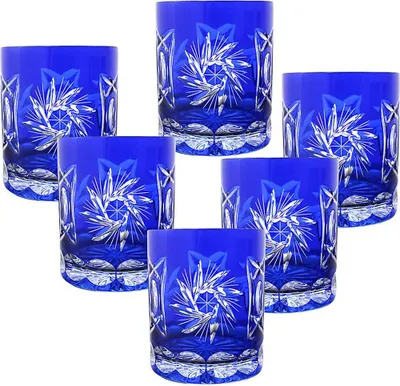 Produktbild von Whiskyglas blau Schleuderstern 6er Set (280ml)