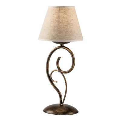Image de Lampe de table Vienna 1 lumière fer brun et or