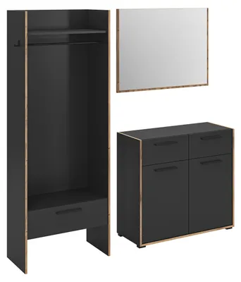Image de Bueno ensemble d'armoires de rangement B3 gris foncé.