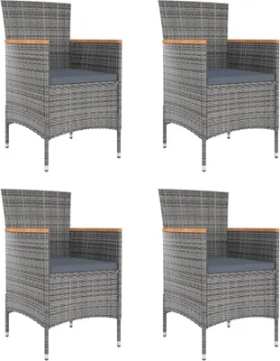 Produktbild von Garten-Essstühle 4 Stk. Poly Rattan Grau , Gartenstühle Design 2024