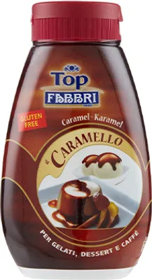 Produktbild von Fabbri Top Karamell Topping 225g - Glutenfreie Dessertsauce Caramello - Ideal für Eis, Kaffee & Panna Cotta - Italienische Karamellsoße