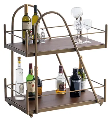 Image de Élégant chariot de service Bar design Élégant étagère à roulettes