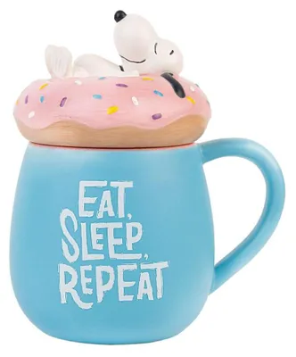Produktbild von Close Up Peanuts Snoopy 3D Tasse Snoppy Eat, Sleep, Repeat, Keramik, mit Deckel, bedruckt