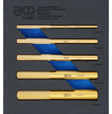 Produktbild von BGS 74681 Werkstattwageneinlage Messingdorne 6-19 mm, 5-tlg.