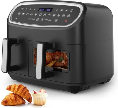 Obrázok produktu pre Fritovací hrn na horúci vzduch – dvojzónový s okienkom – 2000 W – objem 10 litrov