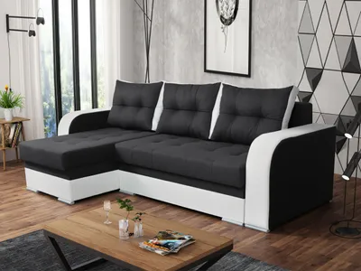 Produktbild von MIRJAN24 Ecksofa Sydney, Stilvoll Polsterecke mit Bettkasten und Schlaffunktion, Eckcouch vom Hersteller (Farbe: Malmo 96 + Eko Pik Romb 1115/60)