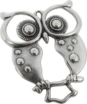 Produktbild von Anhänger Eule Messing versilbert im Used Look Minott 27954