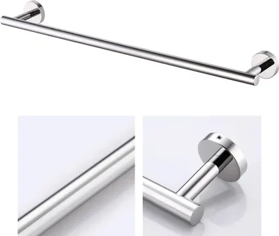 Produktbild von Handtuchstange aus 304 Edelstahl für Badezimmer, robustes und elegantes Einzelstangen-Design, ideal für Handtücher, moderne Badezimmer-Hardware.