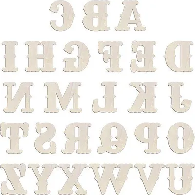Immagine prodotto di Scritte alfabetiche in legno - Scritte da parete - Creare decorazioni da parete - Pannello multiplex non trattato - 13 cm - Dimensioni variabili