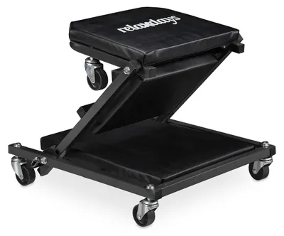 Immagine prodotto di Sgabello da officina - Carrello per sdraiarsi - Nero - 2 in 1 - Su ruote - Portata 150 kg