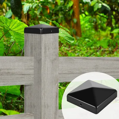 Produktbild von 10x Pfostenkappe Zaunpfahl Abdeckung Schutzkappe Holzpfosten Pyramide Pfostenabdeckung Schwarz 91*91mm