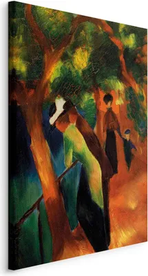 Zdjęcie produktu dla Obraz na płótnie August Macke, abstrakcja, 80x120 cm, 1 element – nadruk na płótnie, dekoracja ścienna do sypialni, obrazy na płótnie, obrazy do salonu. l-F-13209-b-a