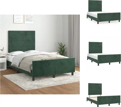 Produktbild von vidaXL Bettgestell mit Kopfteil Dunkelgrün 120x200 cm Samt -  Betten & Bettgestelle
