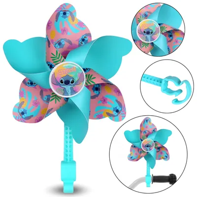 Produktbild von DISNEY Stitch Bunter Lenker-Windrad für Kinder-Fahrräder, Roller