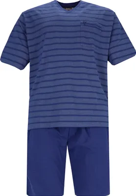 Produktbild von Hajo Klima Light Schlafanzug Set aus Kurzarm-Shirt und kurzer Hose, Hose mit zwei Seitentaschen, Höchster Tragekomfort