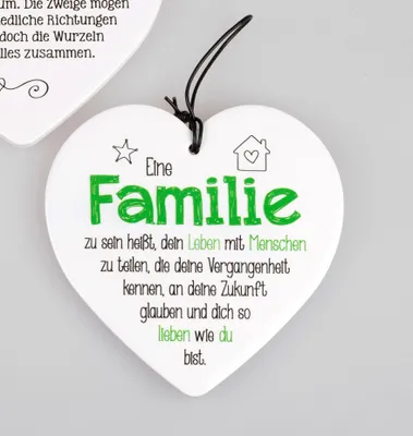 Produktbild von Herz mit Spruch Hänger aus glasierter Keramik  FORMANO