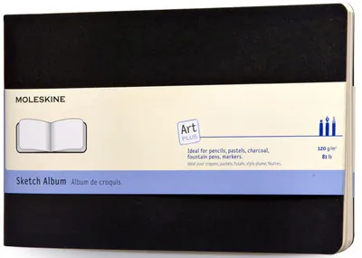 Immagine prodotto di Moleskine 9788867323364 MOLESKINE Sketchbook, L/A5, 120g/mq, cartone, nero