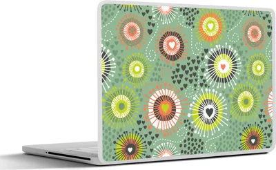 Produktbild von MuchoWow® Laptop Aufkleber Sticker Cover Blume - Design - Herzen 31x22.5 cm - Laptop-Deko