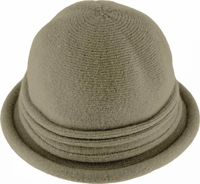 Fiebig Strickhut aus Wolle knautschbar mit Raffungsdetail in braun
