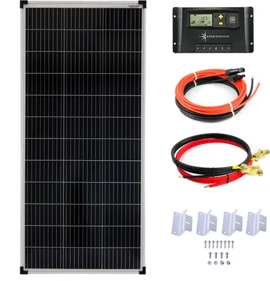 Produktbild von Solar Set 12V 100 Watt Solarpanel 20A Laderegler Montagewinkel Solaranlage PV