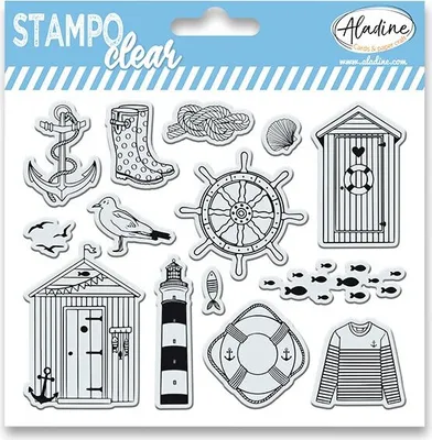 Productafbeelding van Stempelset "Stampo Clear U moře", 14 stempels