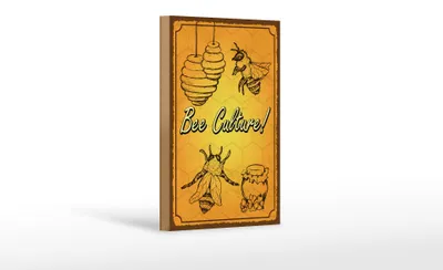 Produktbild von Holzschild Spruch 12x18 cm Bee culture Biene Honig Imkerei