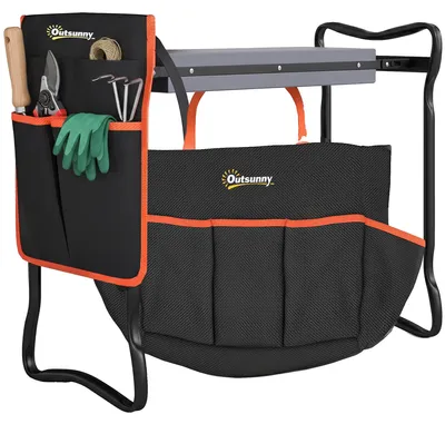 Imagen del producto de Silla de jardín, diseño plegable, con bolsa integrada para herramientas, color