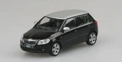 Produktbild von Skoda Fabia II (2006) - Black Magic Metallic/Silbernes Dach ABREX 1:43