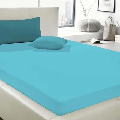 Produktbild von Wülfing Elastic-Jersey-Spannbetttuch in allen Farben und Größen 180x200 bis 200x220 cm türkis