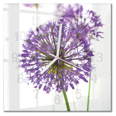 Produktbild von Tulup Glasuhr Wanduhr Küchenuhr Echt-Glas 30x30 cm Modern Dekorativ Geräuschlos Weiße Zeiger - Blume