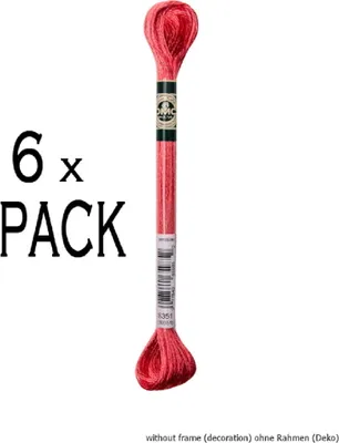Produktbild von 6x DMC Stickgarn Mouline Satin 1008F -351, 6-fädig, 8m, VPE