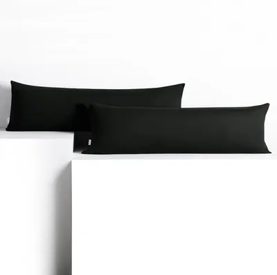Produktbild von Kissenbezüge 20x120 cm schwarz Jersey Baumwolle DecoKing Reißverschluss Amber