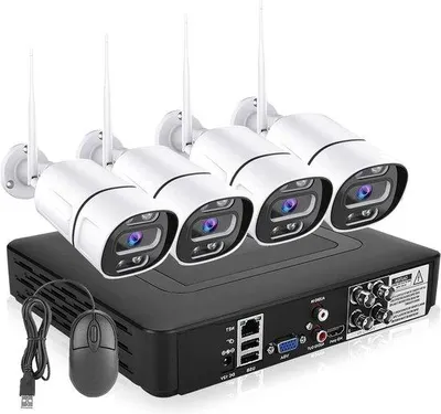 Obrázek produktu pro 4kanálová sada pro video dohled – AHD/CVI/TVI/DVR/NVR – videorekordér v reálném čase – domácí bezpečnostní systém
