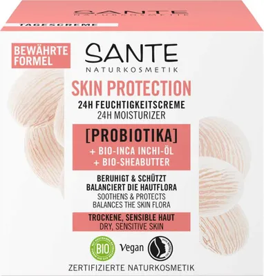 Zdjęcie produktu dla KREM DO TWARZY NA DZIEŃ I NA NOC NAWILŻAJĄCY Z PROBIOTYKAMI, OLEJEM INCHI I MASŁEM SHEA ECO 50 ml - SANTE