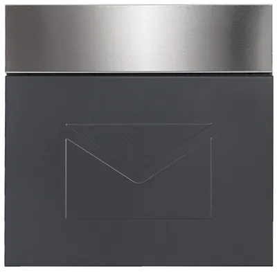 Produktbild von Designer Briefkasten mit Zeitungsfach, Anthrazit, Wandbriefkasten, Edelstahl SN3691-1