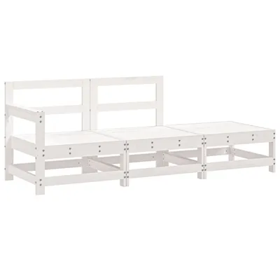 Produktbild von vidaXL 3-tlg. Garten-Lounge-Set Weiß Massivholz Kiefer
