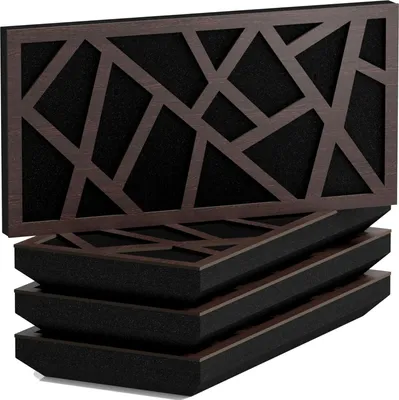 Immagine prodotto di Confezione da 4 – Pannello acustico fonoassorbente SKYROSS-H | 25x50 cm | Riflessione | Spessore – Colore: [33 mm | Wengé]