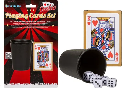 Produktbild von Spielkarten Würfelbecher Knobelbecher Skat Poker Kartenspiel + Würfelbecher SET