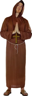 Produktbild von Herren Mönch Kostüm (Robe, Gürtel und Kreuz) Größe: one Size (ideal M/L)