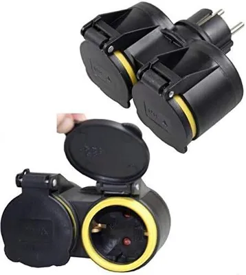 Produktbild von Feuchtraumsteckdose SCHUKO Kupplung Schuko Schukokupplung Schuko-Kupplung 220V IP44 mit Deckel 732 (2 Stück)