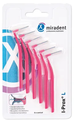 Produktbild von Set 6x Interdentalbürsten, Hager, Miradent, Effiziente Reinigung, Farbe Rosa, Größe 0.4mm