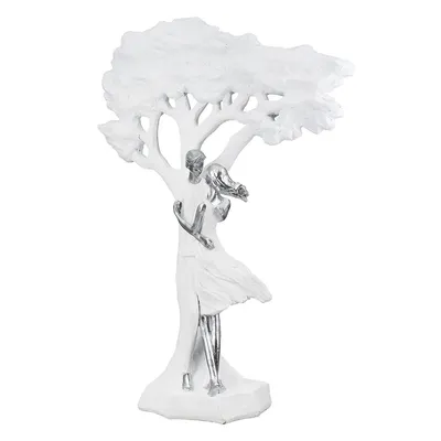 Immagine prodotto di Gilde Skulptur, Baum, Paar, "Liebesblicke", Kunstharz, weiß, VE 1, L. 13 cm, B. 32 cm, H. 44 cm 62058 4001250620587