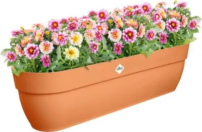 Produktbild von Blumenkasten Elho Vibia campana Easy Hanger XXL Kunststoff 69 x 23,7 x 26,8 cm terra