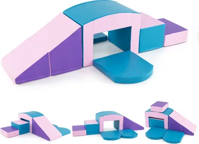 Produktbild von GOPLUS 6 tlg. Schaumstoffbausteine, Softbausteine zum Klettern & Rutschen, Riesenbausteine Kinder ab 12 Monaten