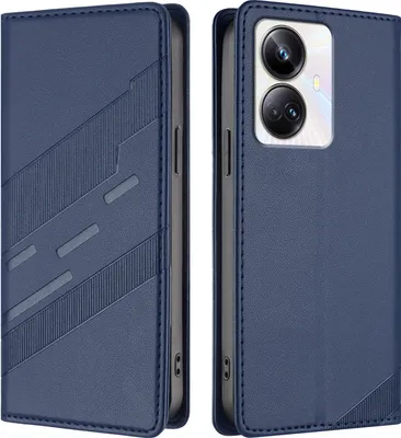 Obrázek produktu pro Pouzdro pro Realme 10 Pro+,Polyuretankožené peněženkové pouzdro s přihrádkou na karty a funkcí stojánku Blau